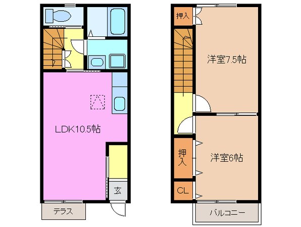 メゾネット彩の物件間取画像